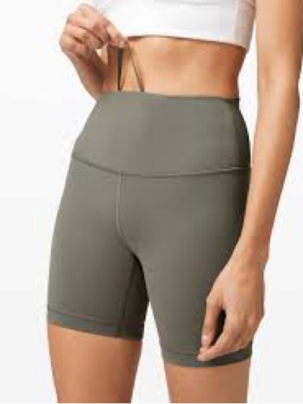 Lululemon sage gray Wunder Train High-Rise 6” shorts, size 4.